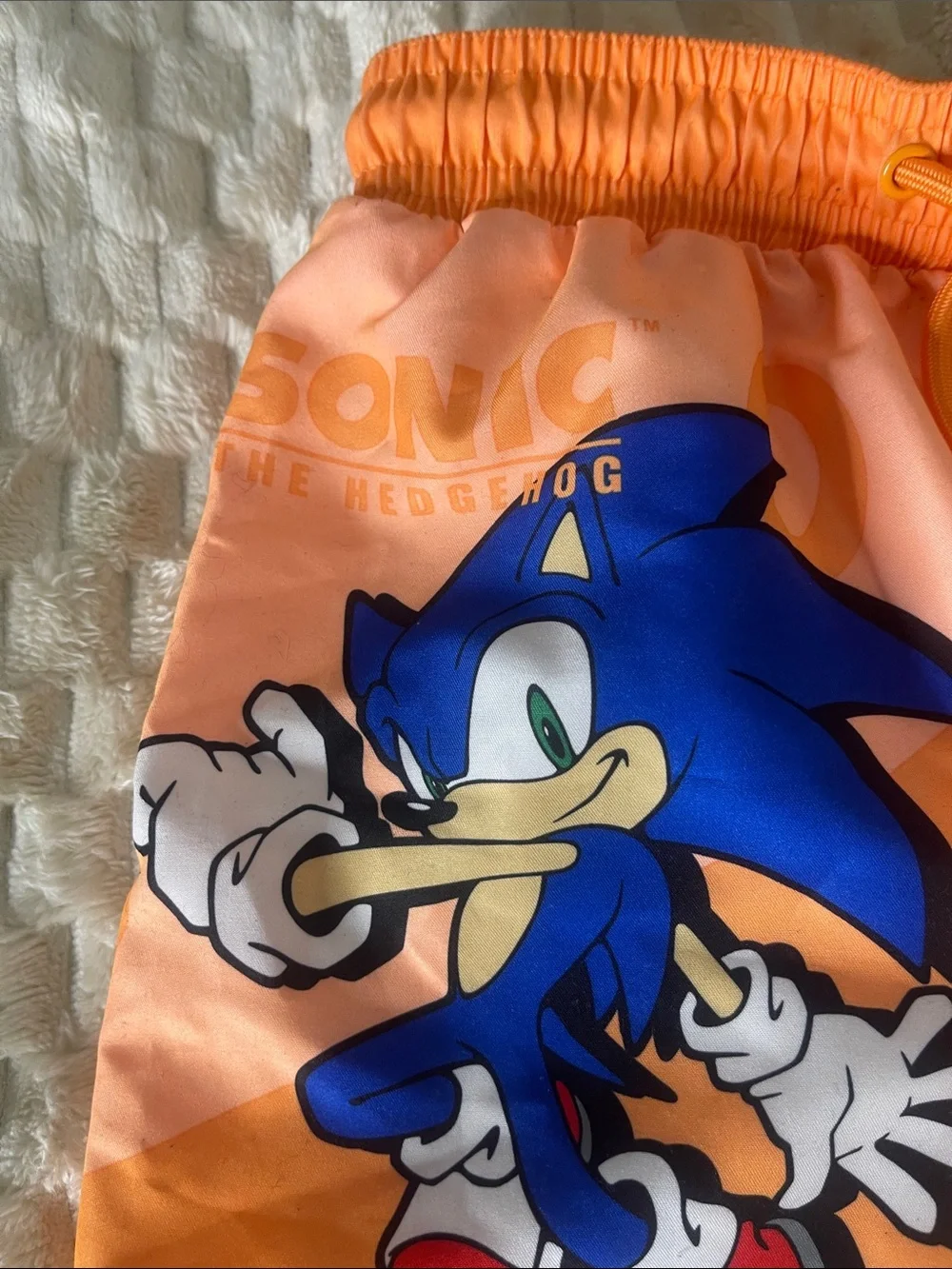 Kids Orange Sonic the Hedgehog Swim Trunks